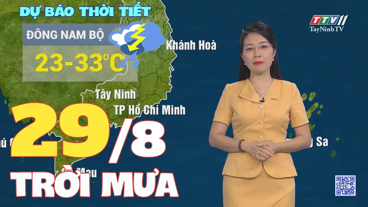 Bản tin thời tiết 29-8-2024 | TayNinhTVENT